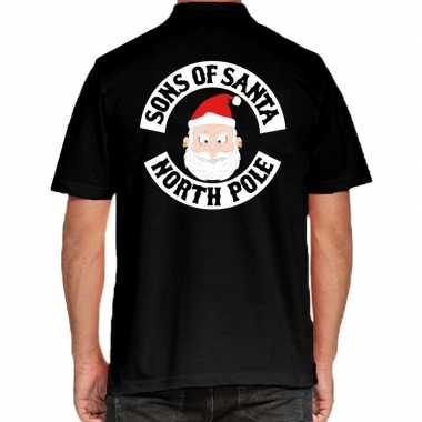 Goedkope fout kerst polo poloshirt sons of santa north polezwart here