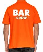 Goedkope bar crew personeel tekst polo poloshirt oranje heren