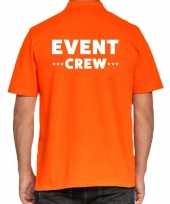 Goedkope event crew personeel tekst polo poloshirt oranje heren