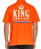Goedkope koningsdag poloshirt king for life oranje heren