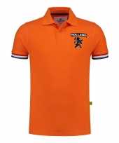 Goedkope luxe holland supporter poloshirt grams oranje leeuw borst ek wk heren