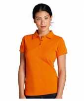 Goedkope oranje getailleerde poloshirt